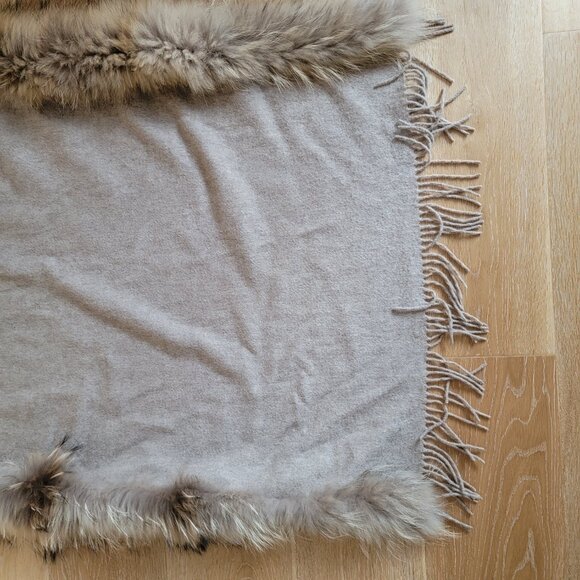 Fur & Cashmere Large Luxury Wrap | 67" x 30" - Picture 6 of 8